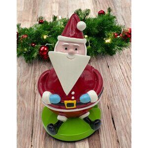 Cheery Santa Claus Christmas Card Holder Holiday Table Mantle Figurine Festive